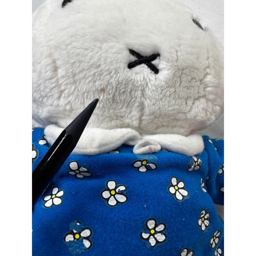 Miffy Bunny Plush Dick Bruna Blue Floral Dress Stuffed Animal 15 Inch